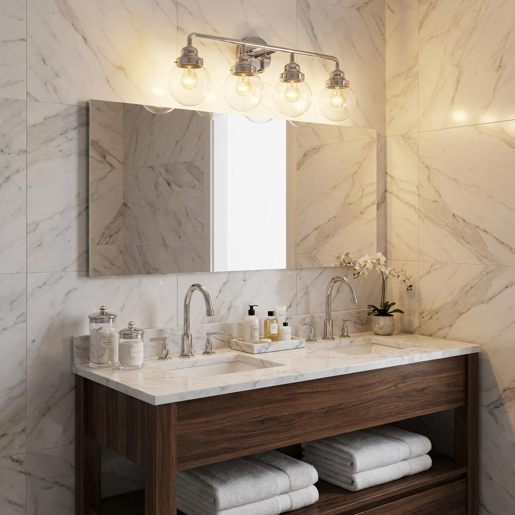 12" Silver And Clear Metal and Glass Vanity Flush Mounted Sconce - Lighting