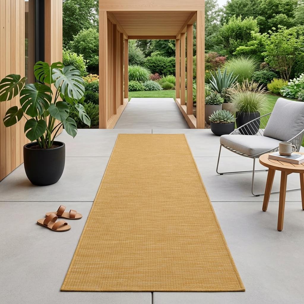 12' Yellow Indoor Outdoor Area Rug - Sports & Outdoor