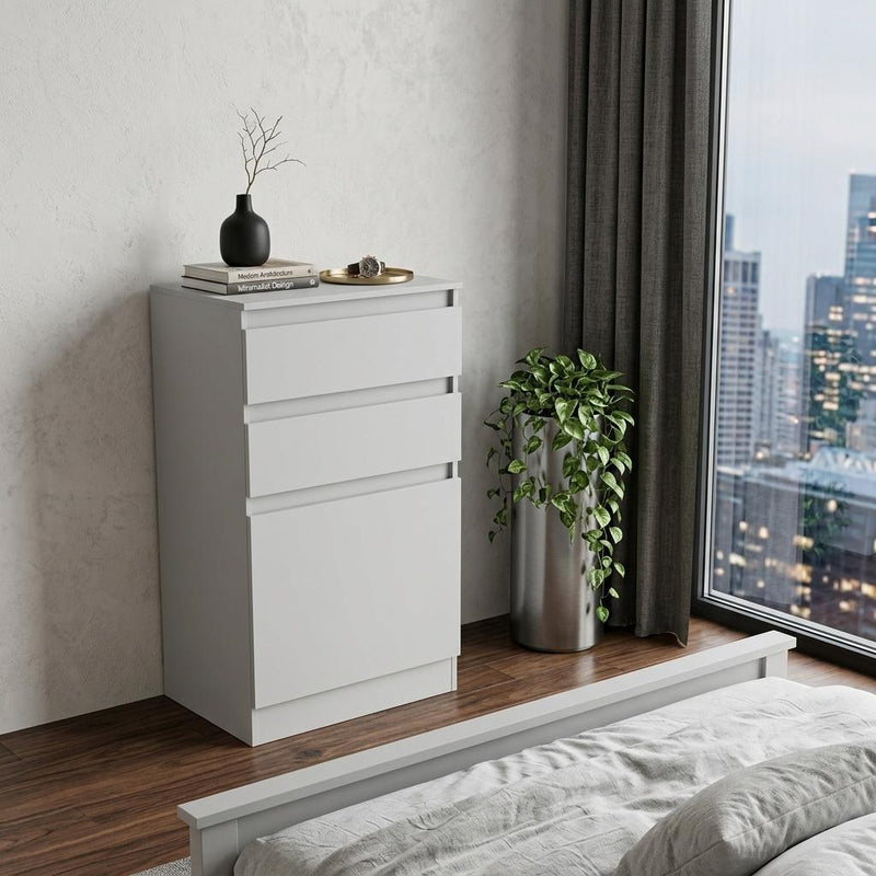 23" White Wood Two Drawer Dresser - Bed & Bath