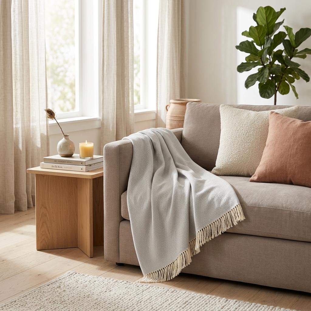 Soft Light Gray Links Pattern Throw Blanket - Home Decor