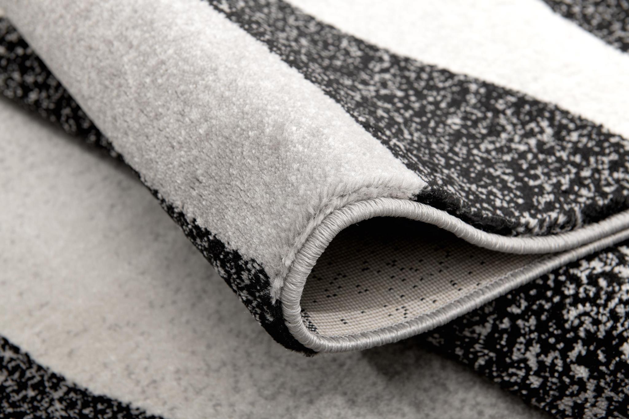 17' Runner Black And Gray Abstract Runner Rug - Home & Garden