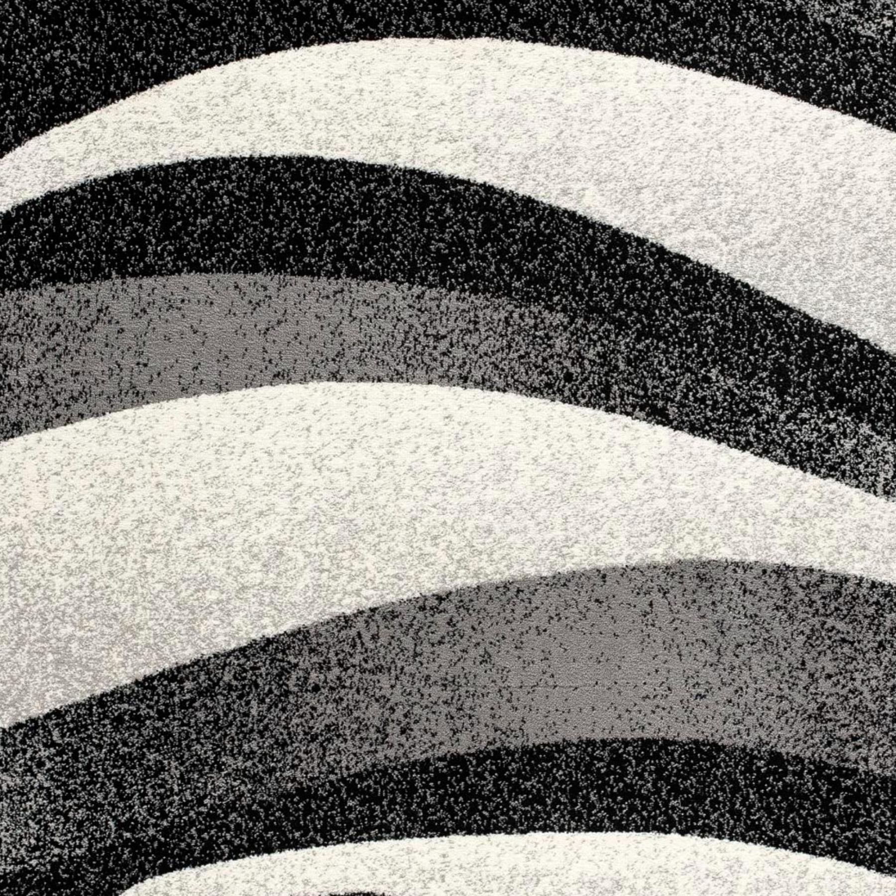 18' Black And Gray Abstract Runner Rug - Home & Garden