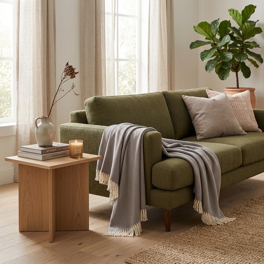Soft Taupe Links Pattern Throw Blanket - Home Decor