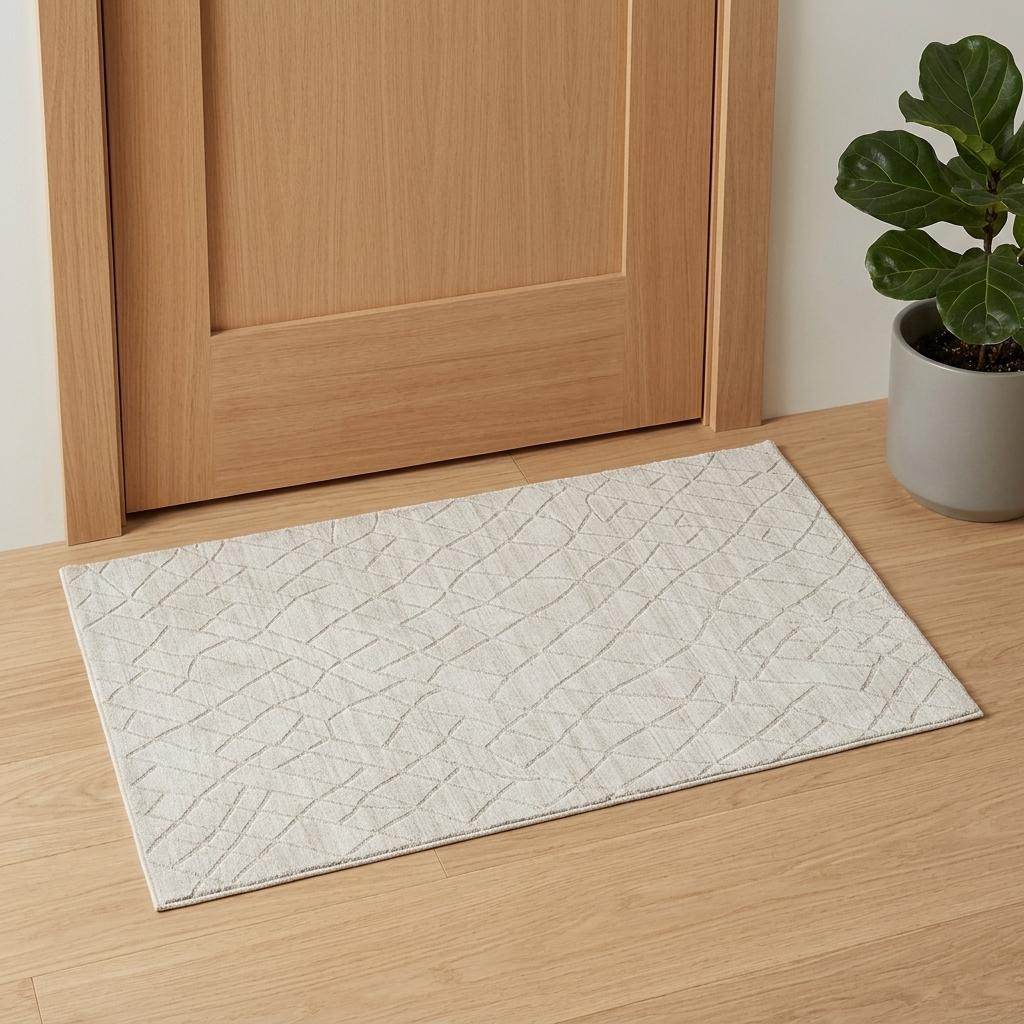 2' X 3' Gray and Ivory Striped Hand Woven Area Rug - Home & Garden