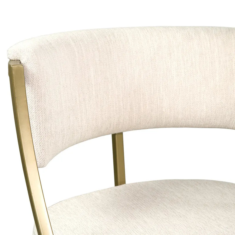 30" Beige And Antiqued Brass Steel Low Back Bar Height Bar Chair Homeroots Living Room
