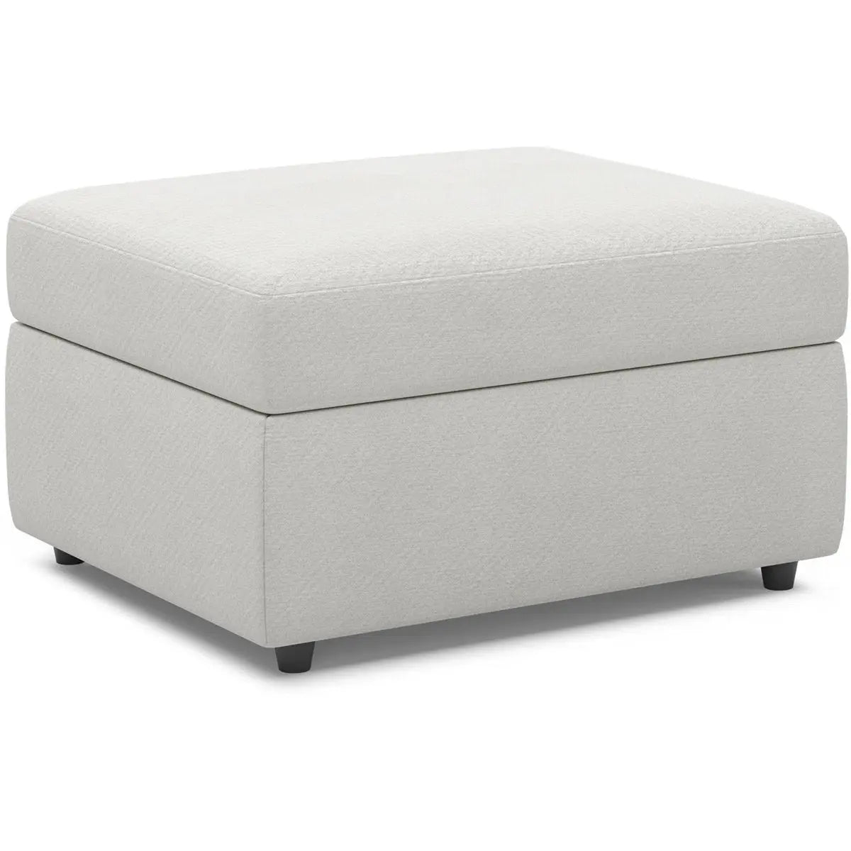30" Beige and Black Chenille Storage Ottoman Homeroots Living Room