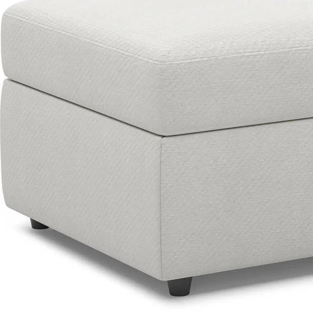 30" Beige and Black Chenille Storage Ottoman Homeroots Living Room