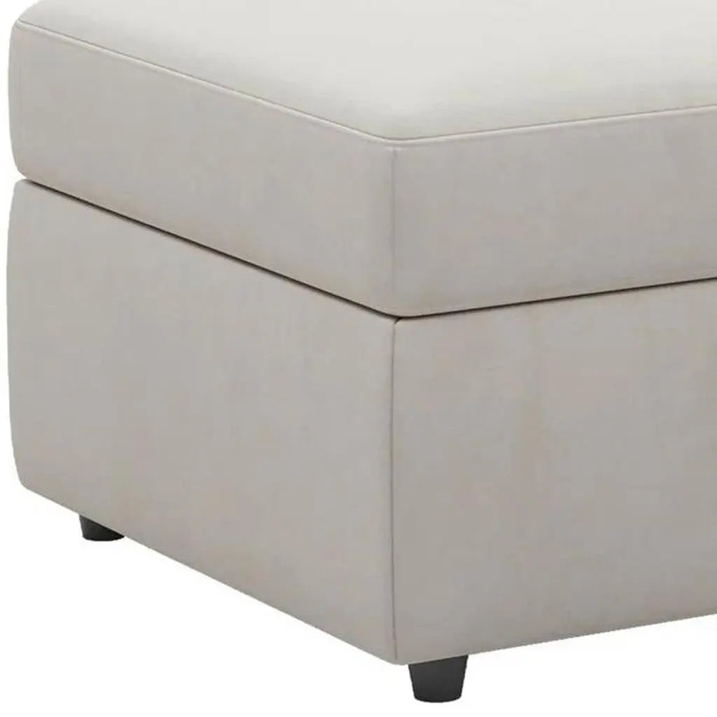 30" Beige and Black Velvet Storage Ottoman Homeroots Living Room