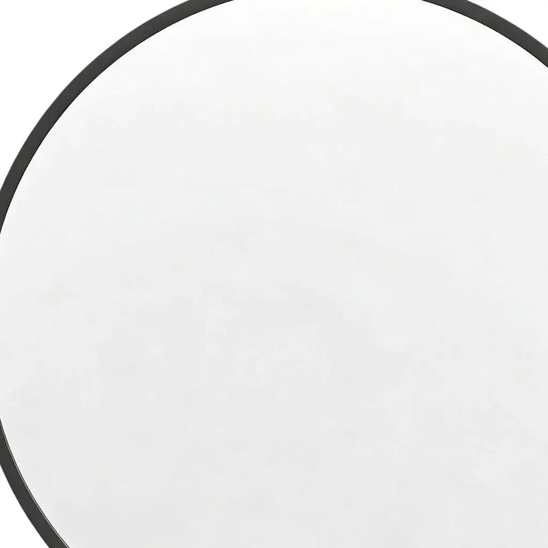 30" Black Aluminum Round Framed Accent Mirror Homeroots Bed & Bath