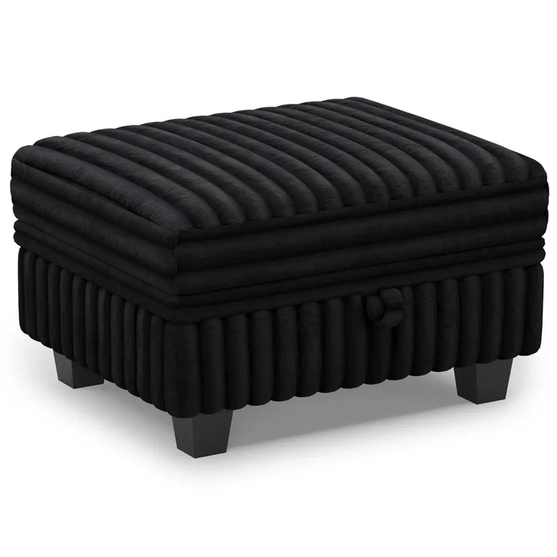 30" Black Faux Fur Storage Ottoman Homeroots Living Room