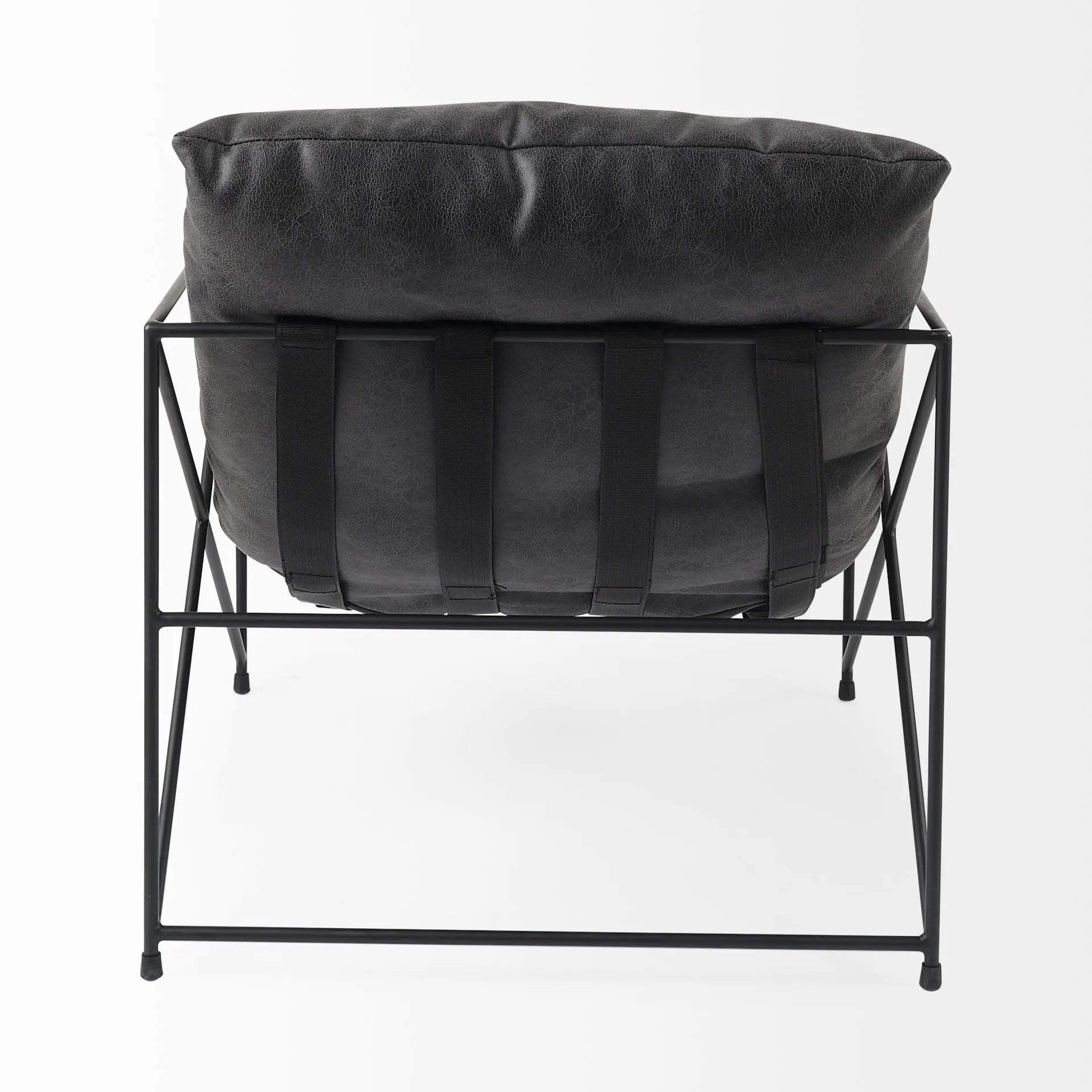 30" Black Faux Leather Distressed Wingback Chair Homeroots Living Room