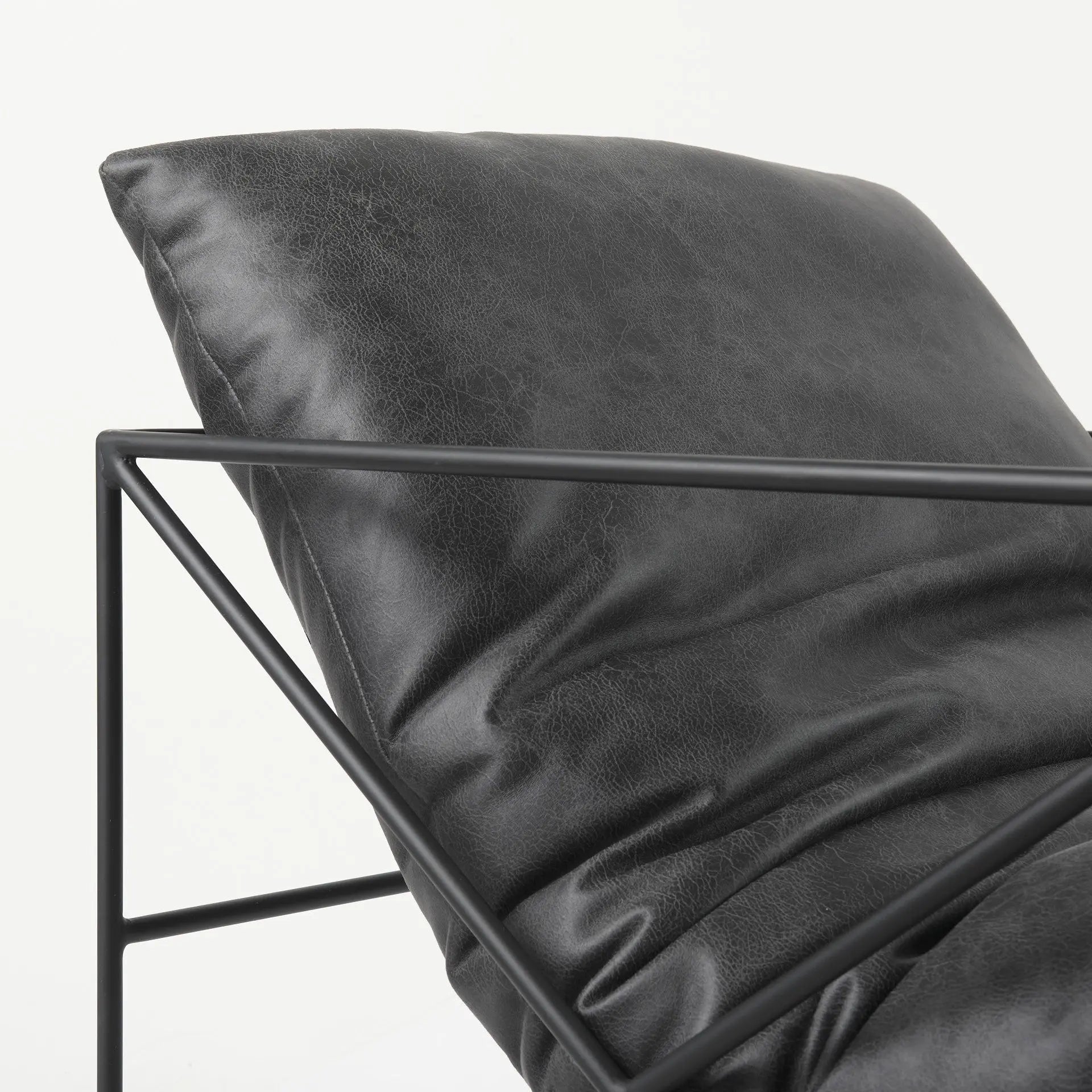 30" Black Faux Leather Distressed Wingback Chair Homeroots Living Room