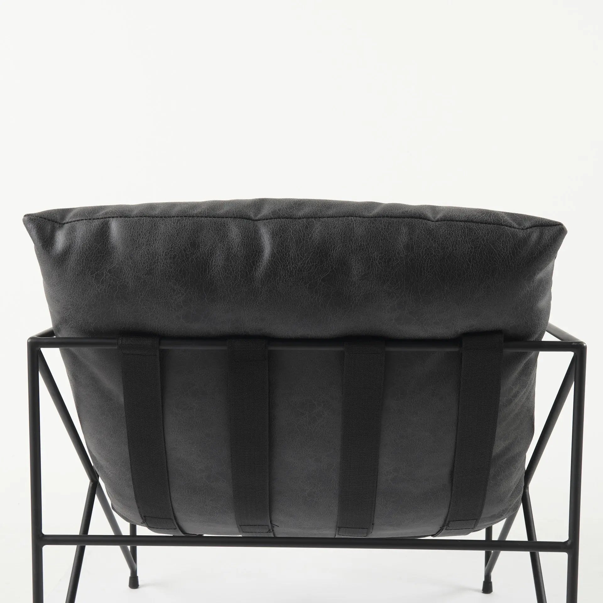 30" Black Faux Leather Distressed Wingback Chair Homeroots Living Room