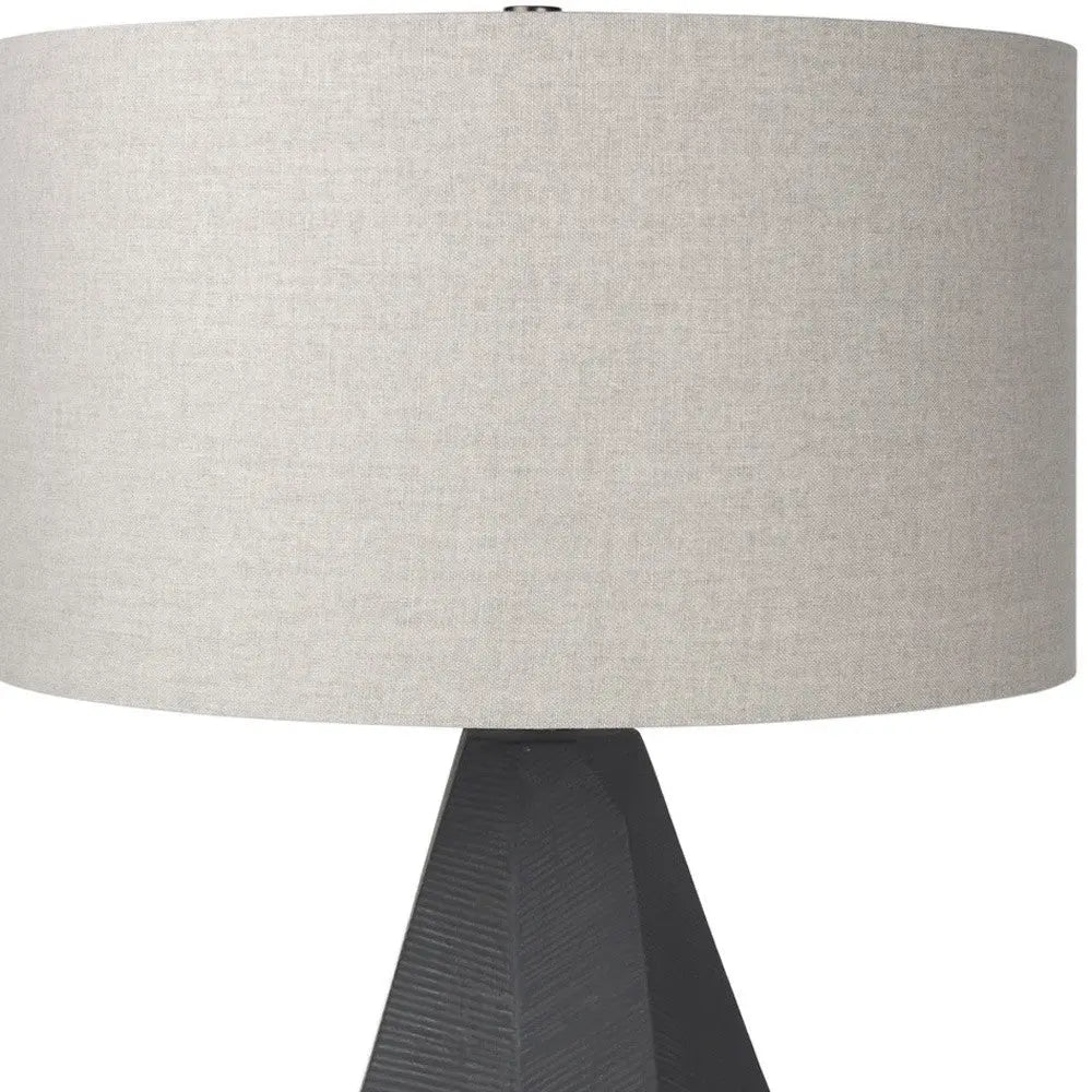 30" Black Round Bedside Lamp With Drum Shade Homeroots Lighting