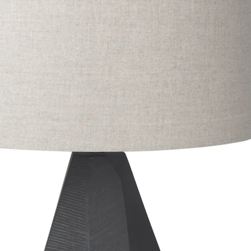 30" Black Round Bedside Lamp With Drum Shade Homeroots Lighting