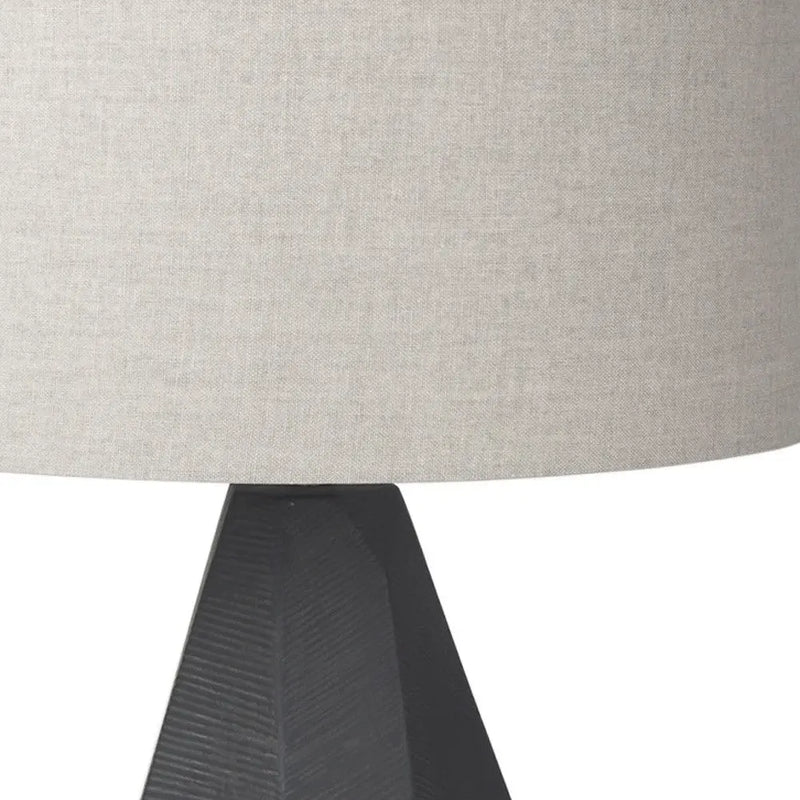 30" Black Round Bedside Lamp With Drum Shade Homeroots Lighting
