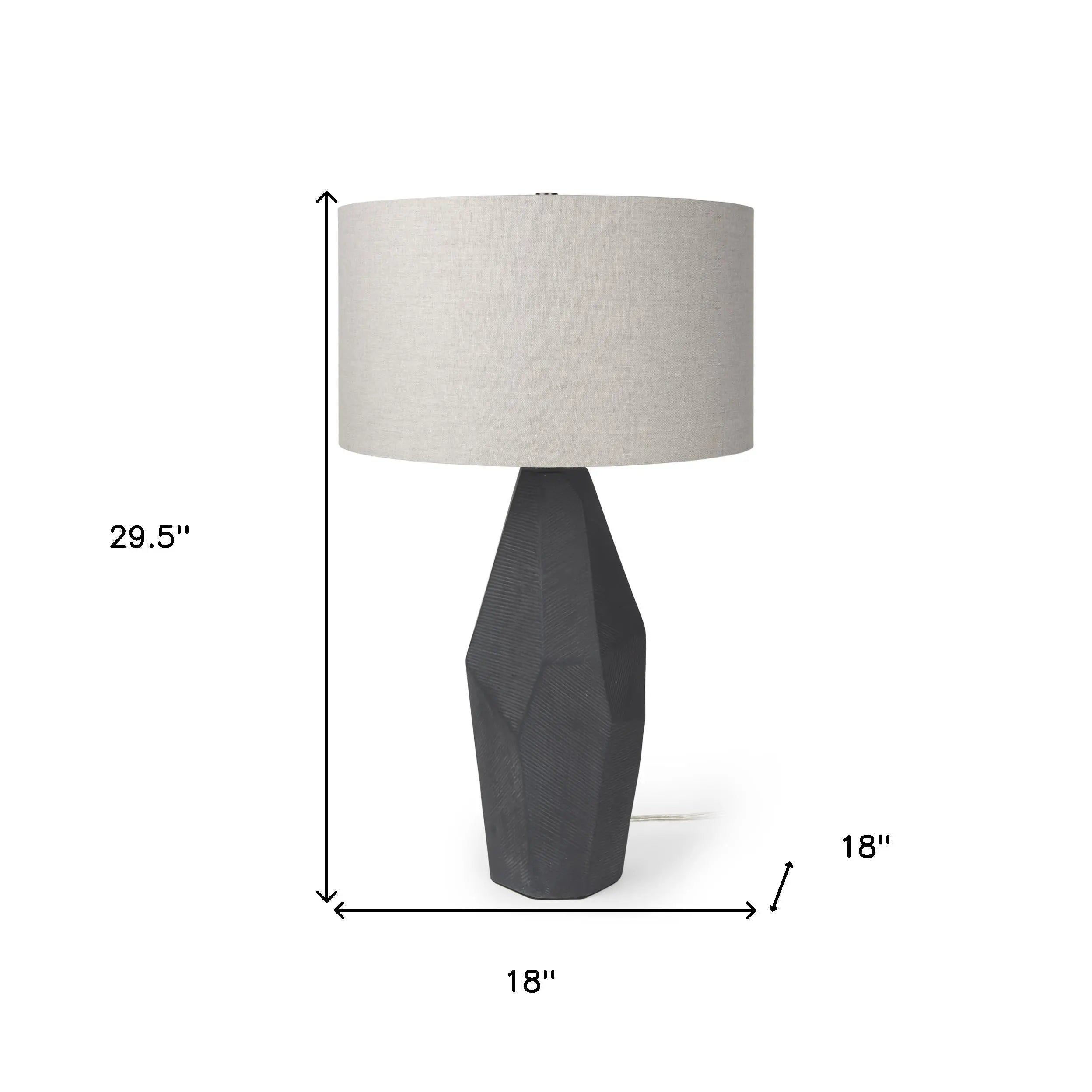 30" Black Round Bedside Lamp With Drum Shade Homeroots Lighting