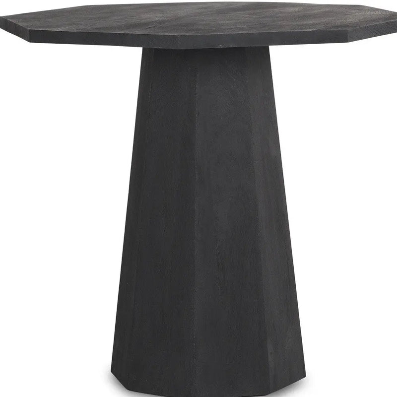30" Black Solid Wood Hexagonal Pedestal End Table Homeroots Living Room