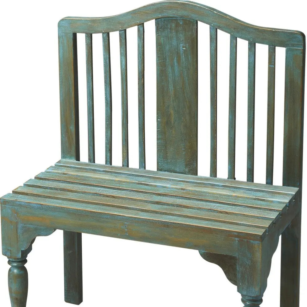 30" Blue Solid Wood Garden Patio Bench Homeroots Outdoor