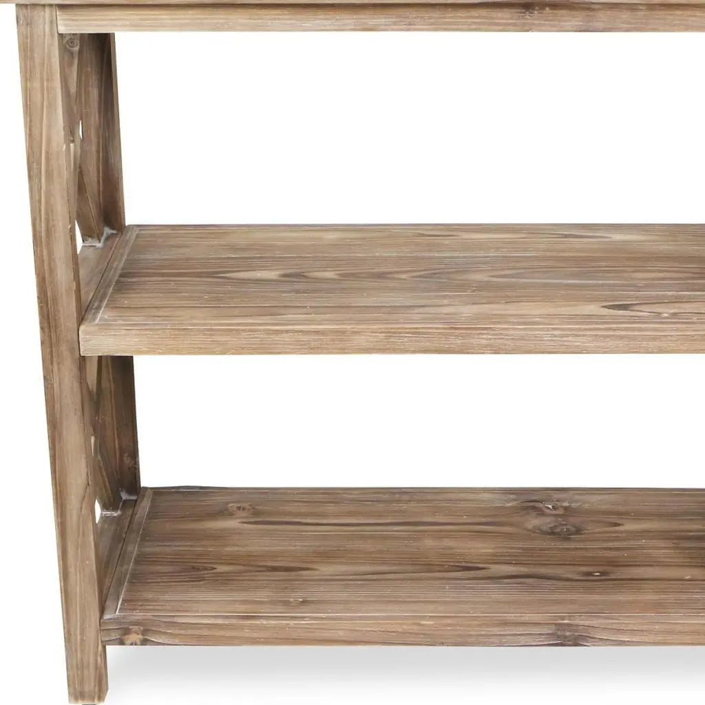 30" Brown Distressed Wood Three Tier Etagere Bookcase Homeroots Office