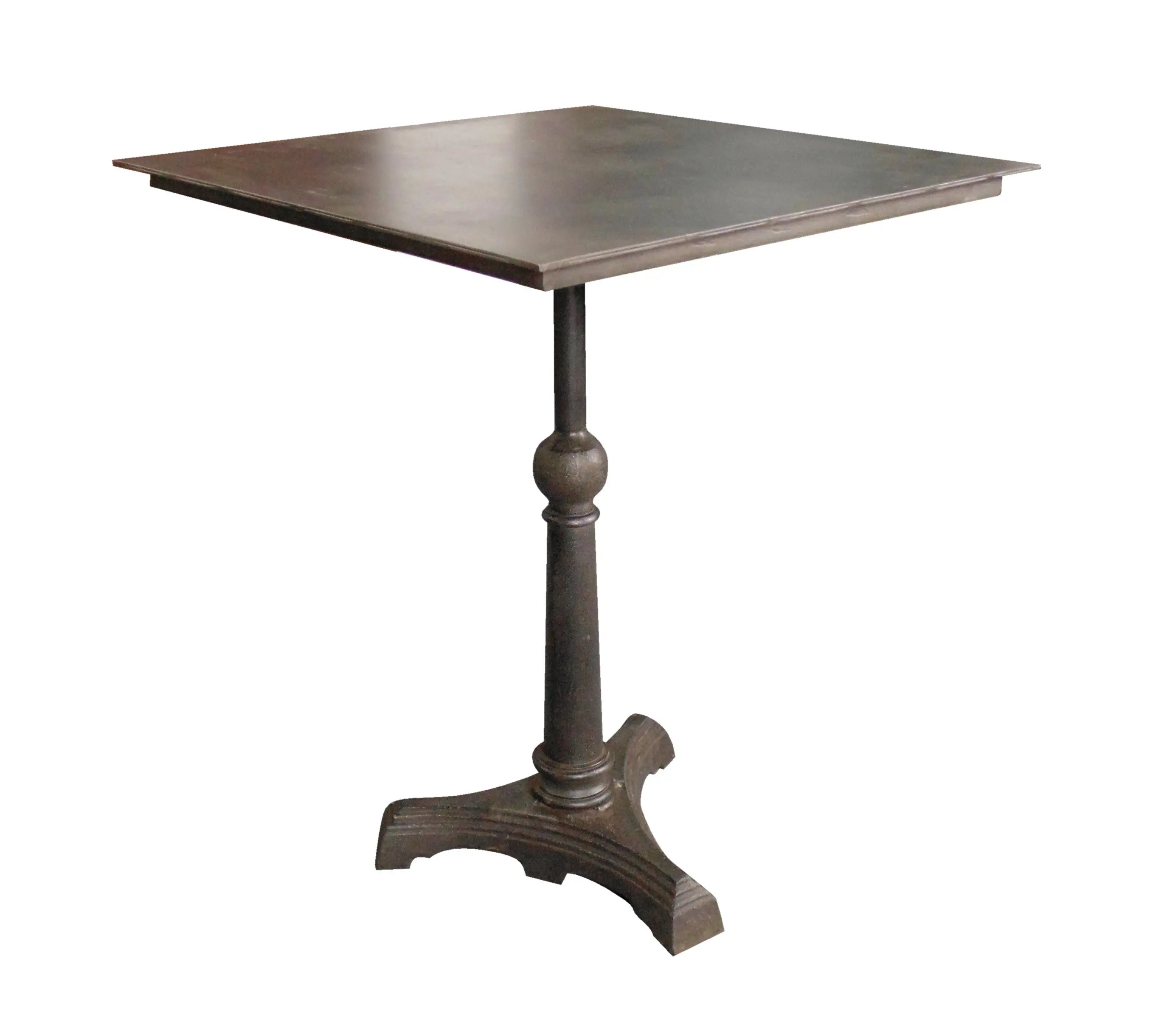 30" Brown Iron Square Pedestal End Table Homeroots Living Room