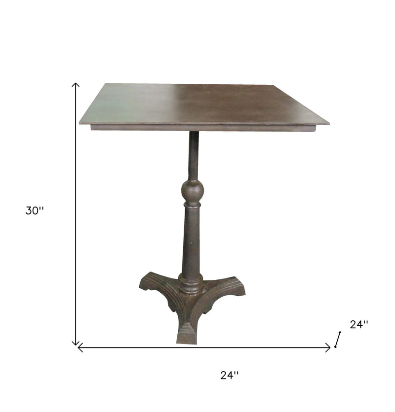 30" Brown Iron Square Pedestal End Table Homeroots Living Room