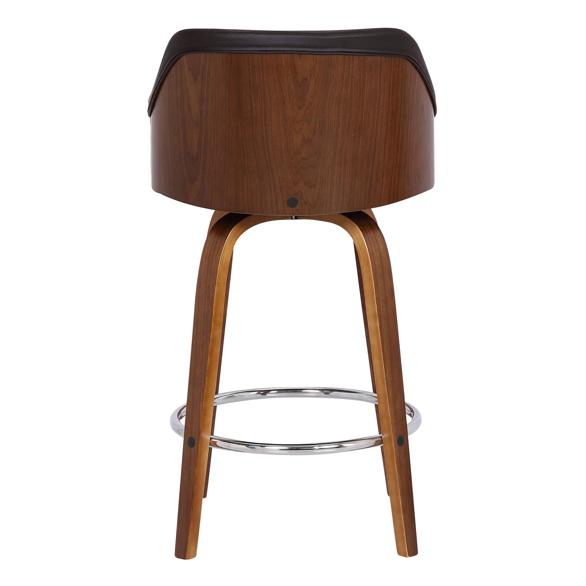 30" Brown Iron Swivel Low Back Bar Height Bar Chair Homeroots Living Room