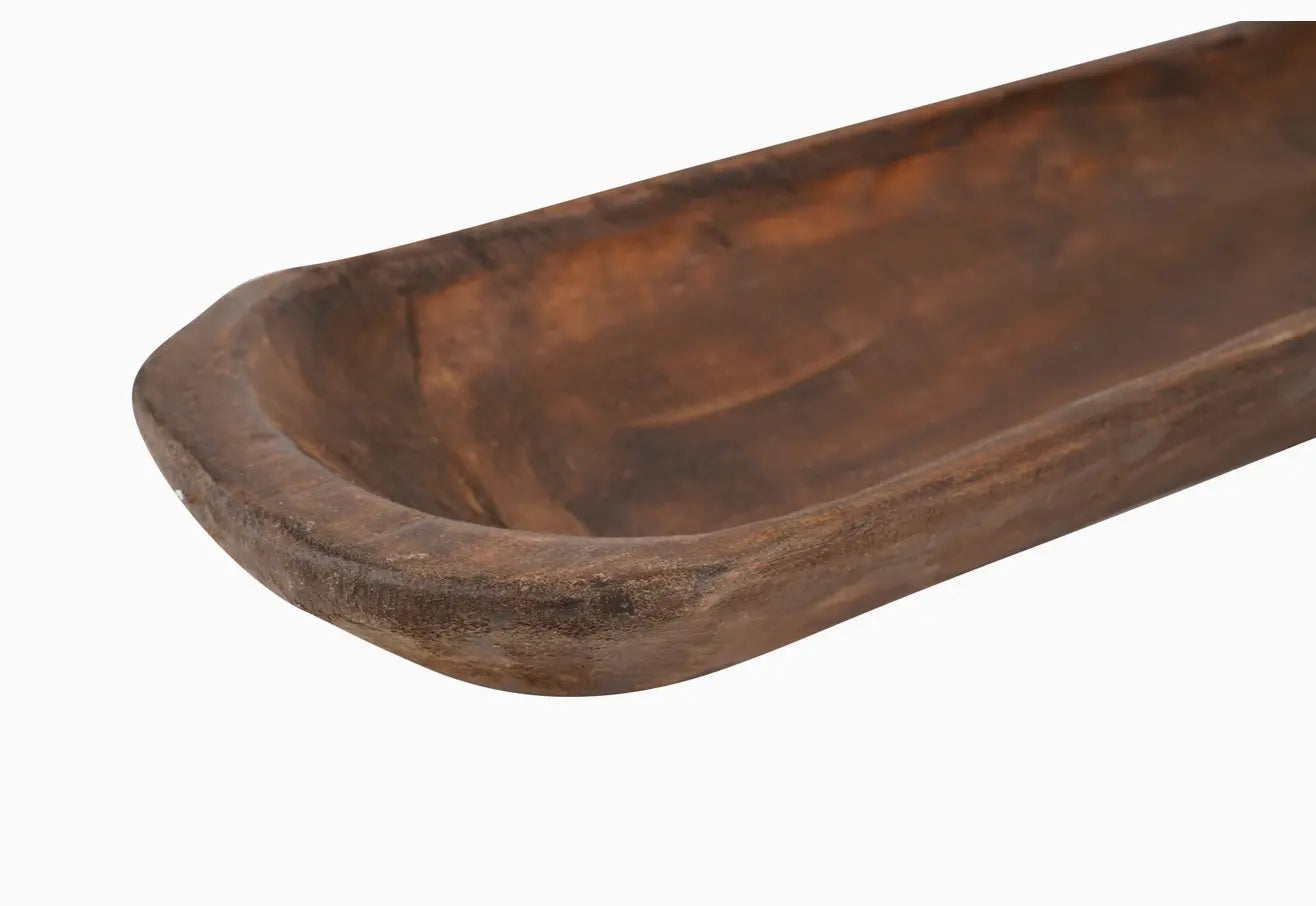 30" Brown Solid Wood Oval Dough Bowl Homeroots Kitchen & Dining