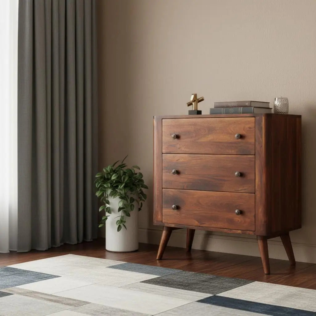 30" Brown Solid Wood Sideboard Homeroots Kitchen & Dining