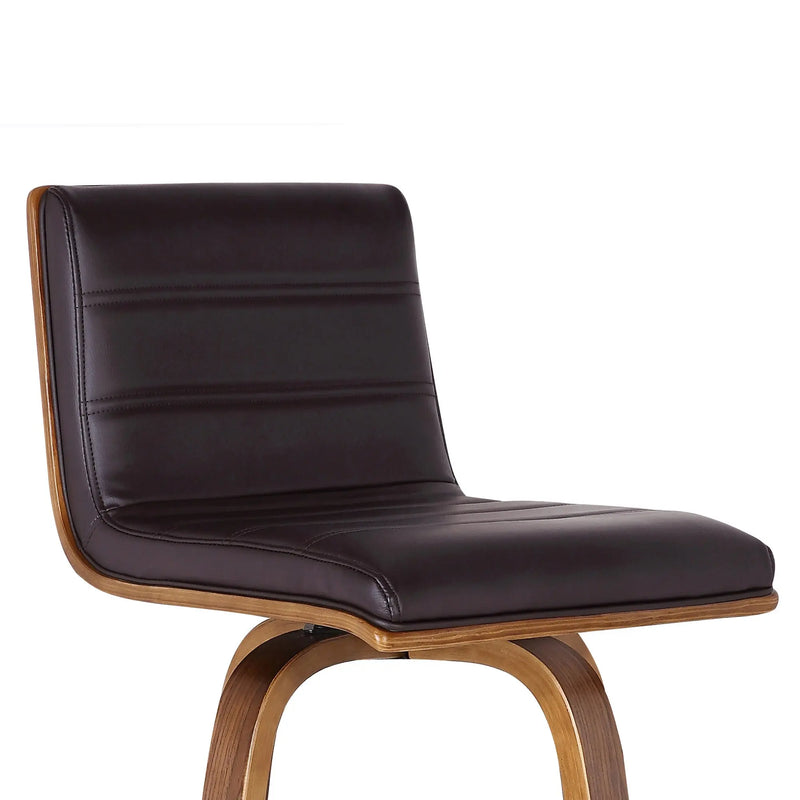 30" Brown Solid Wood Swivel Low Back Bar Height Bar Chair Homeroots Living Room