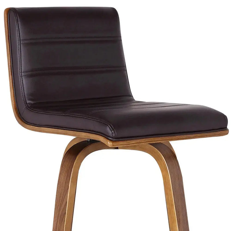 30" Brown Solid Wood Swivel Low Back Bar Height Bar Chair Homeroots Living Room