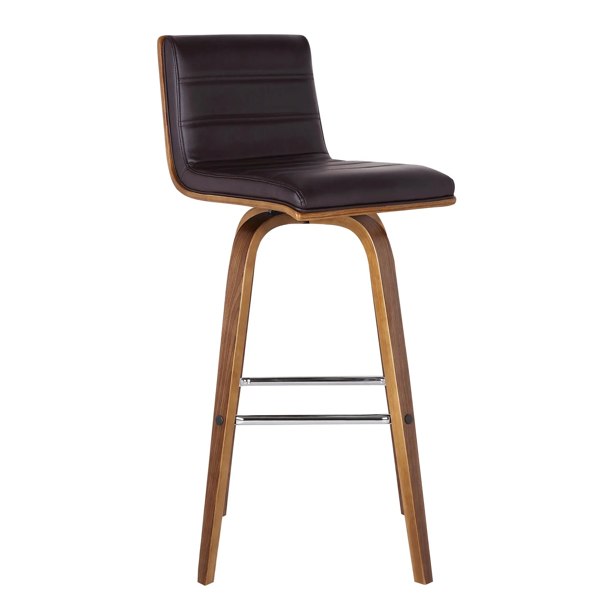 30" Brown Solid Wood Swivel Low Back Bar Height Bar Chair Homeroots Living Room
