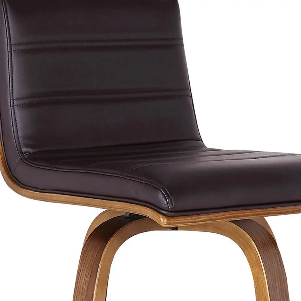 30" Brown Solid Wood Swivel Low Back Bar Height Bar Chair Homeroots Living Room