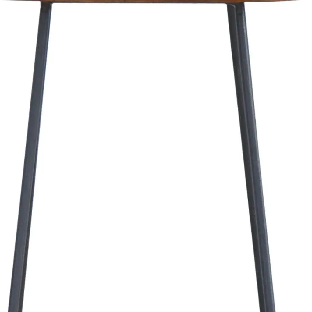30" Brown and Black Solid Wood and Iron Bar Height Bar Chair Homeroots Living Room
