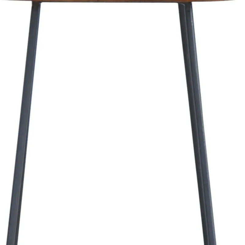 30" Brown and Black Solid Wood and Iron Bar Height Bar Chair Homeroots Living Room