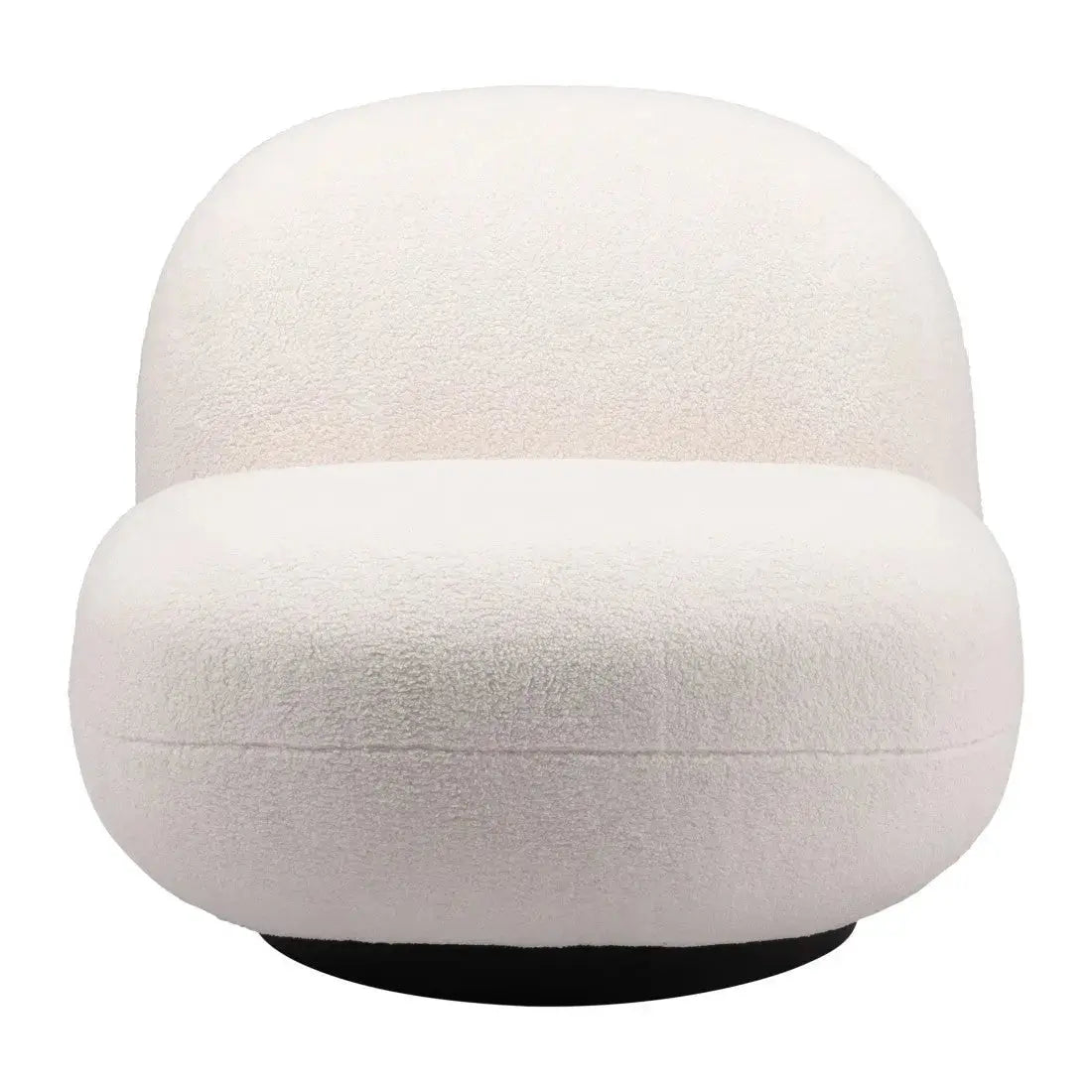 30" Cream And Black Faux Shearling And Upholstered Slipper Chair Homeroots Living Room