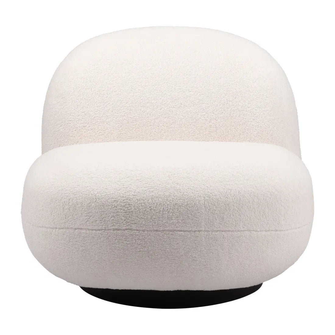 30" Cream And Black Faux Shearling And Upholstered Slipper Chair Homeroots Living Room