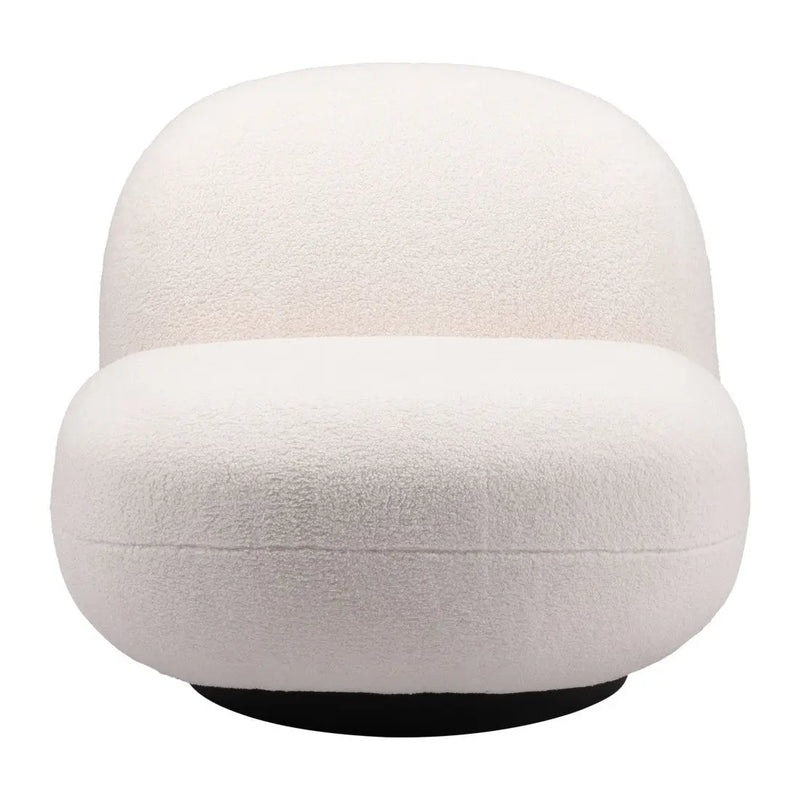30" Cream And Black Faux Shearling And Upholstered Slipper Chair Homeroots Living Room