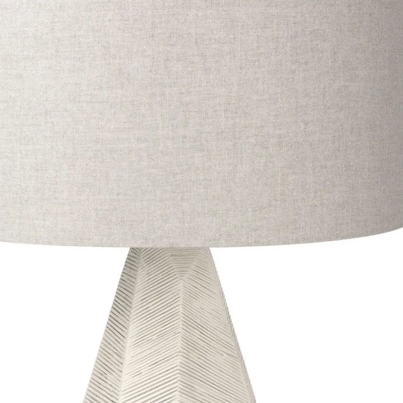 30" Cream Round Bedside Lamp With Drum Shade Homeroots Lighting