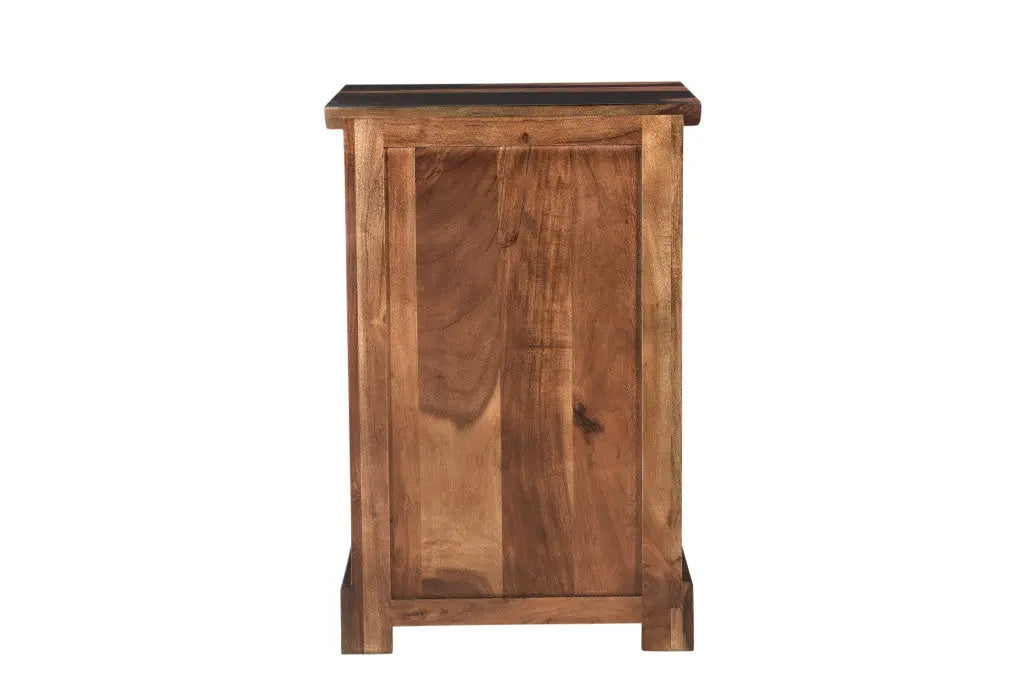 30" Dark Brown Solid Wood Three Drawer Live Edge Filing Cabinet Homeroots Office