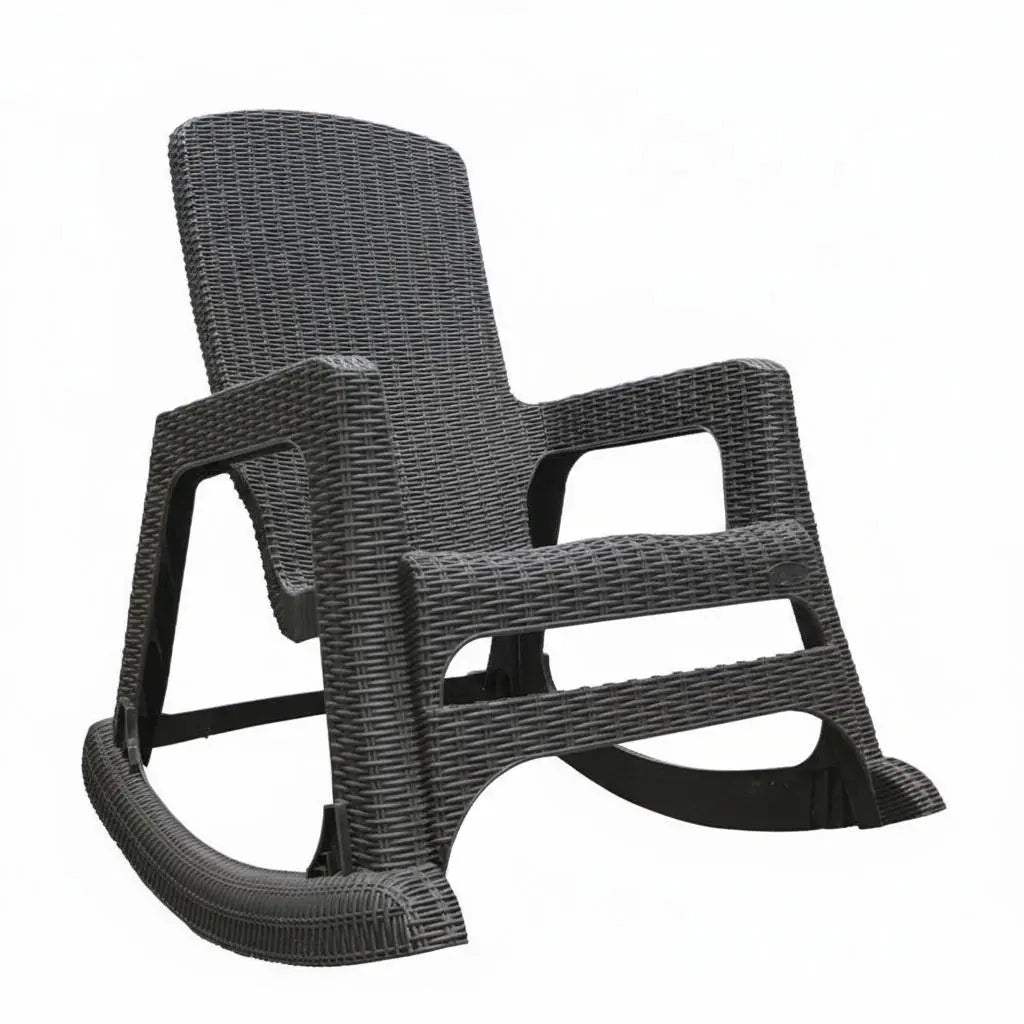 30" Espresso Heavy Duty Plastic Swivel Rocking Chair Homeroots Living Room