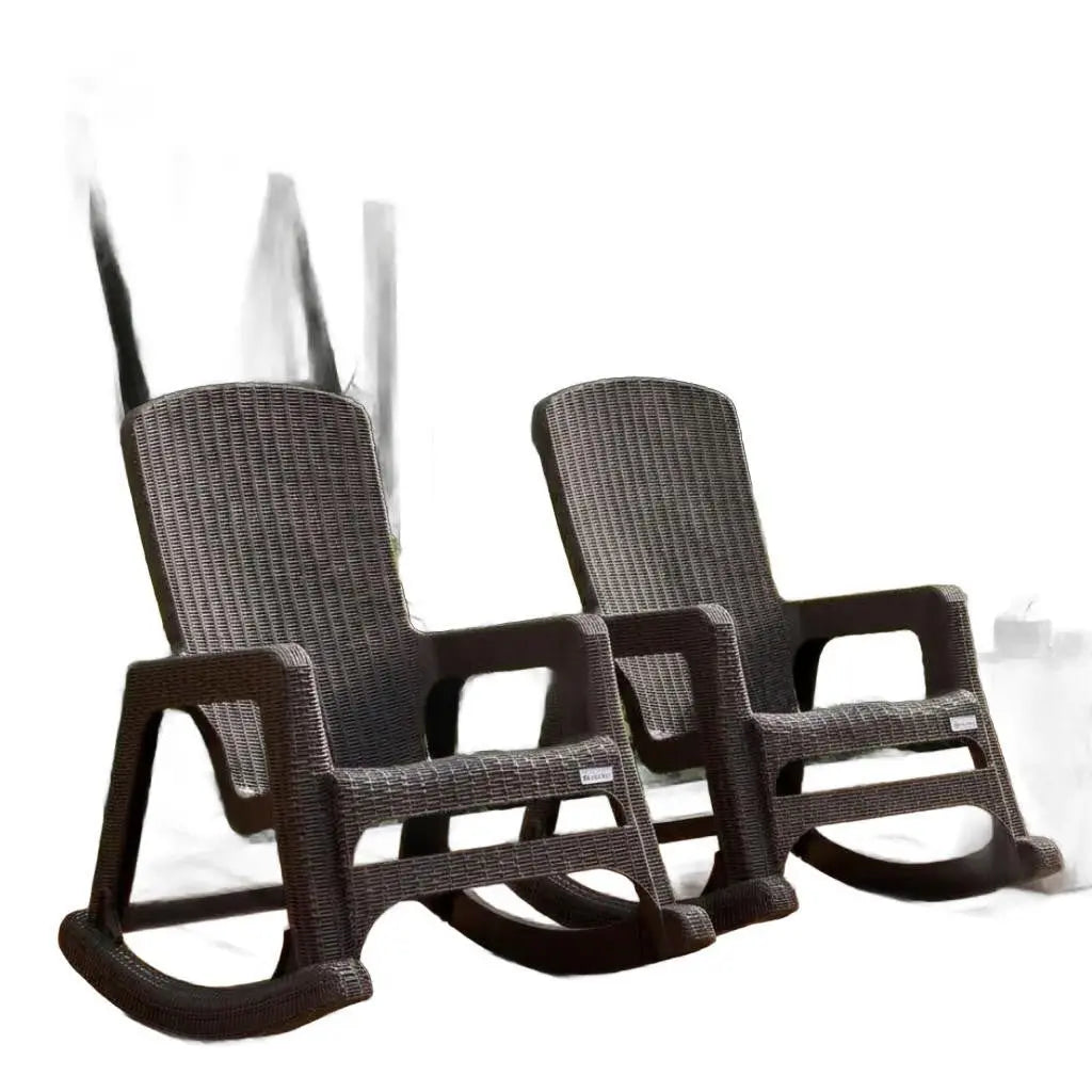 30" Espresso Heavy Duty Plastic Swivel Rocking Chair Homeroots Living Room