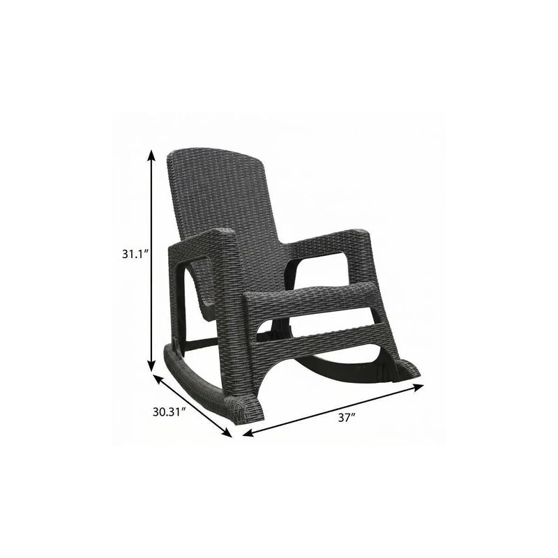 30" Espresso Heavy Duty Plastic Swivel Rocking Chair Homeroots Living Room