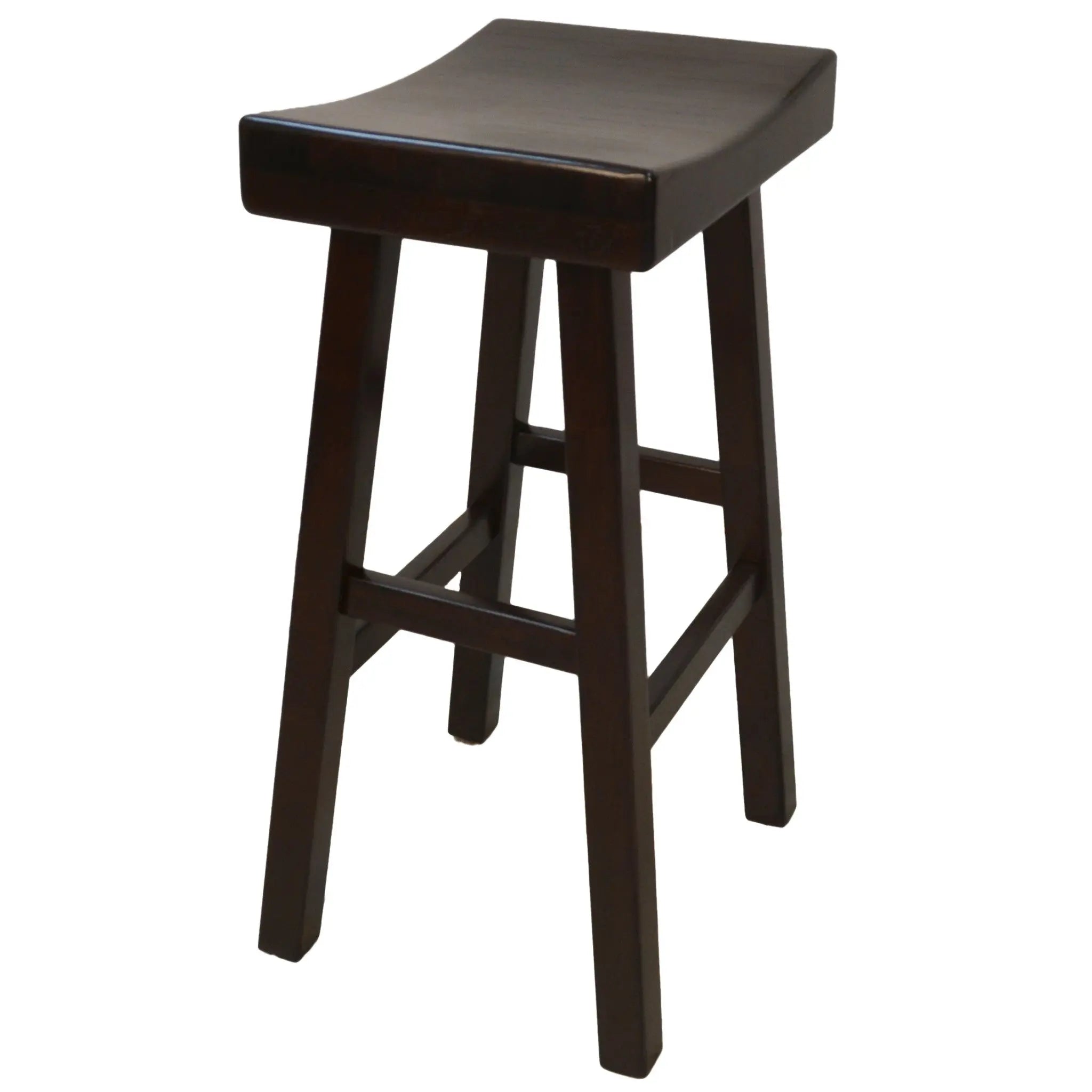 30" Espresso Solid Wood Backless Bar Height Bar Chair Homeroots Living Room