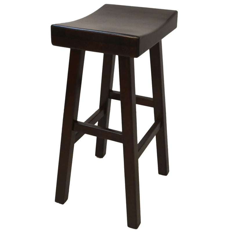 30" Espresso Solid Wood Backless Bar Height Bar Chair Homeroots Living Room