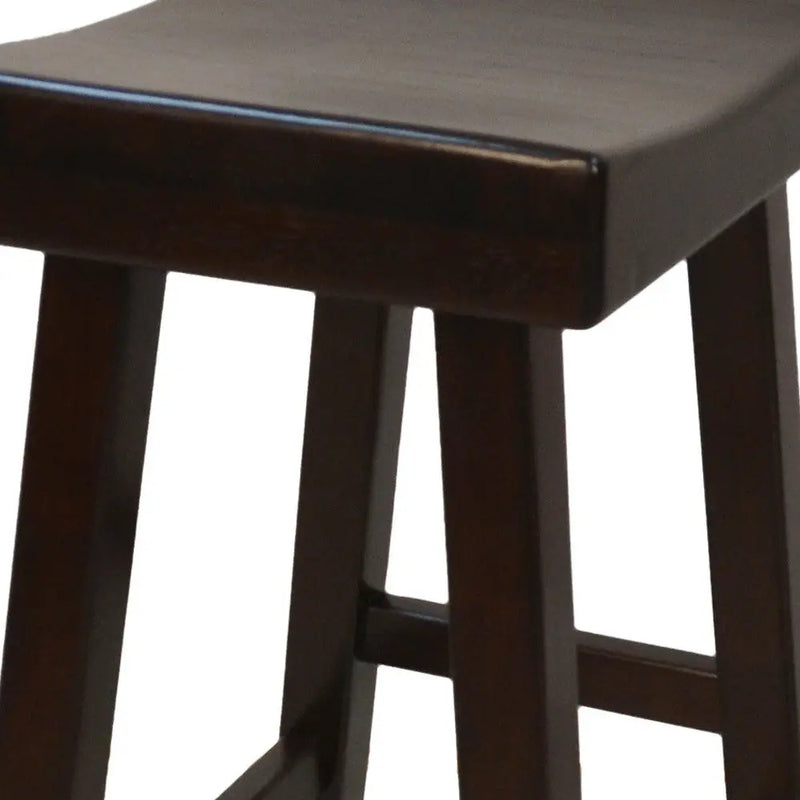 30" Espresso Solid Wood Backless Bar Height Bar Chair Homeroots Living Room