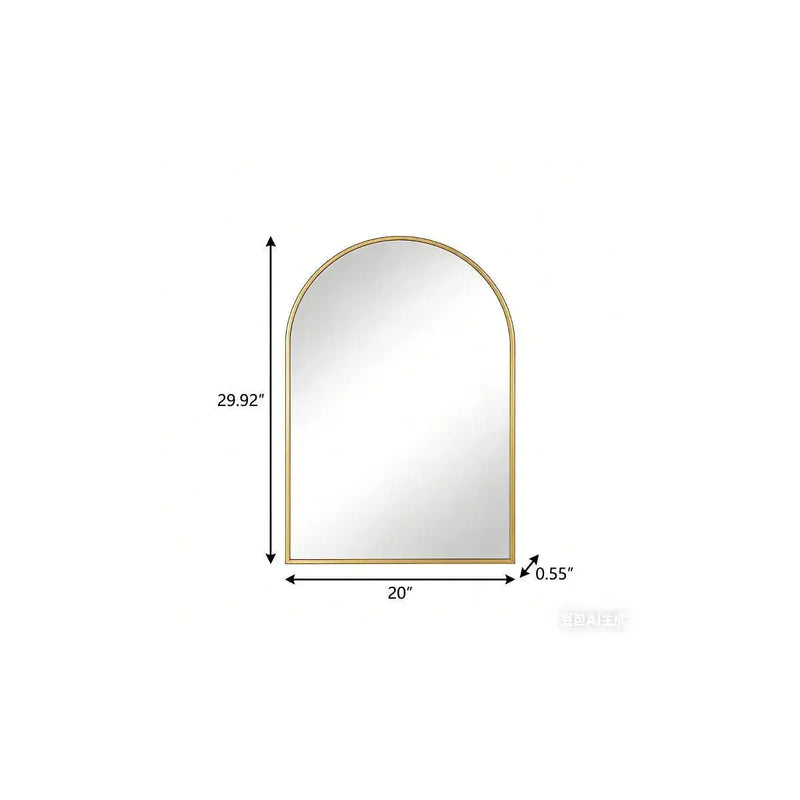30" Gold Aluminum Arch Framed Accent Mirror Homeroots Bed & Bath