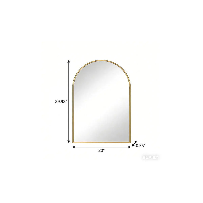 30" Gold Aluminum Arch Framed Accent Mirror Homeroots Bed & Bath