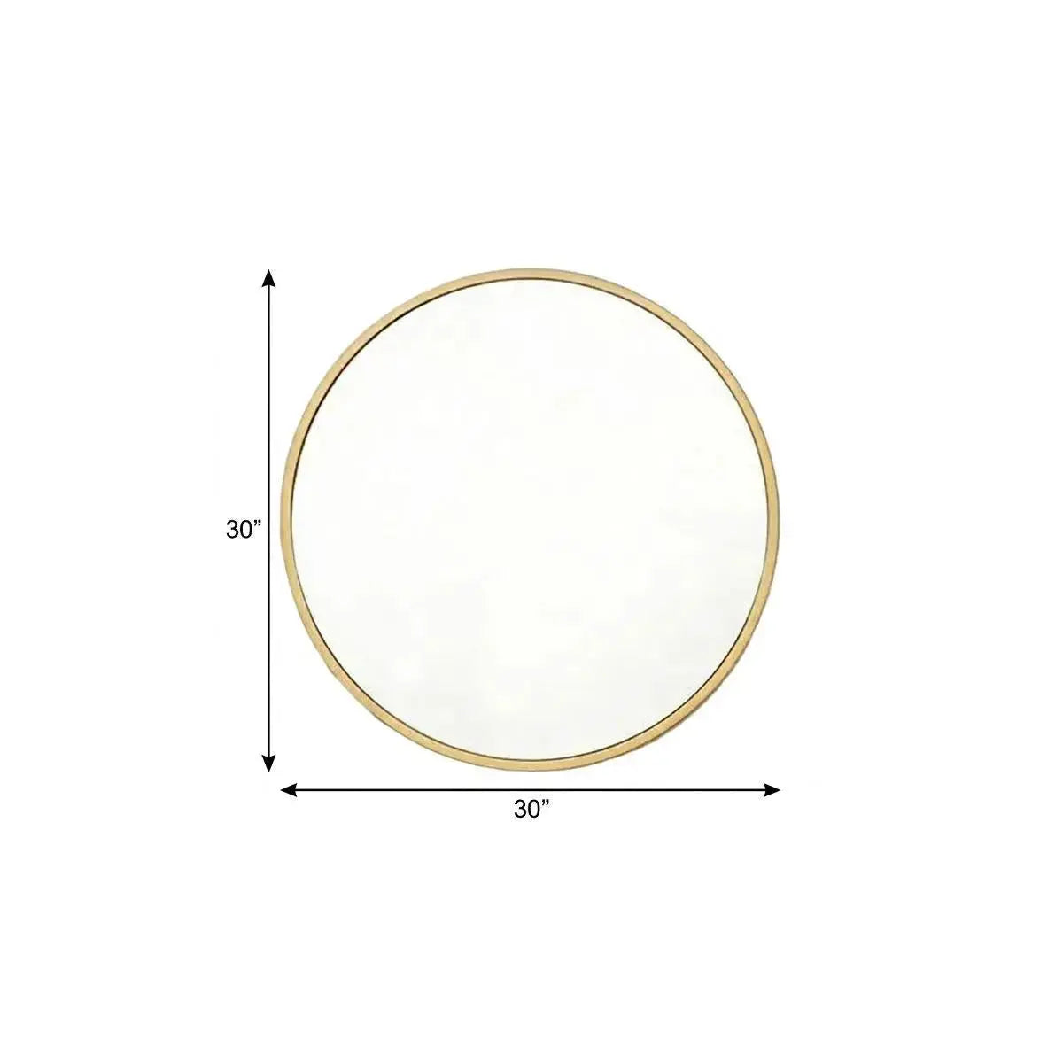 30" Gold Aluminum Round Framed Accent Mirror Homeroots Bed & Bath