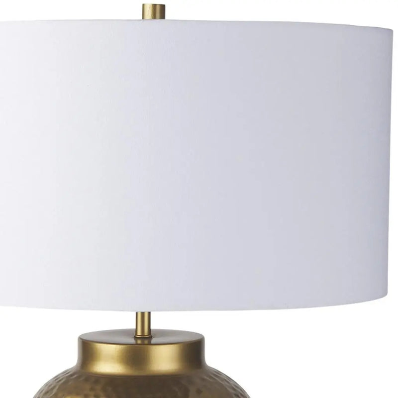 30" Gold Novelty Table Lamp With Drum Shade Homeroots Lighting